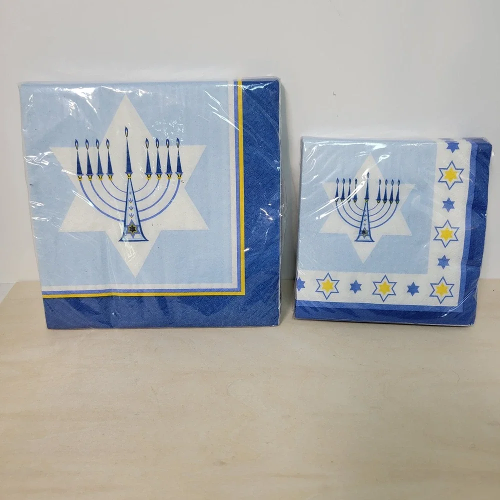 Hanukkah Lights Party Creations Napkins - Menorah Star of David - 2 Packs‎
